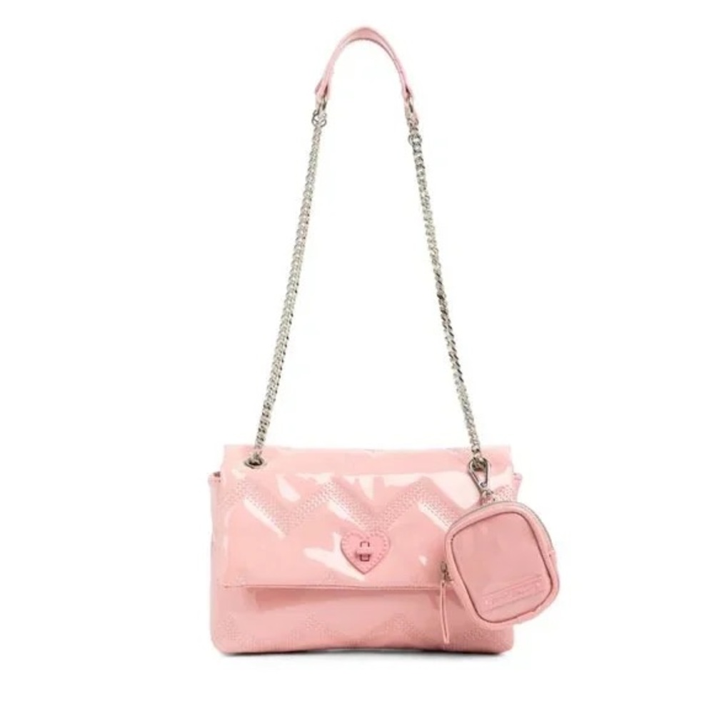 Betsey Johnson Twist Lock Heart Quilted Convertible Crossbody Bag